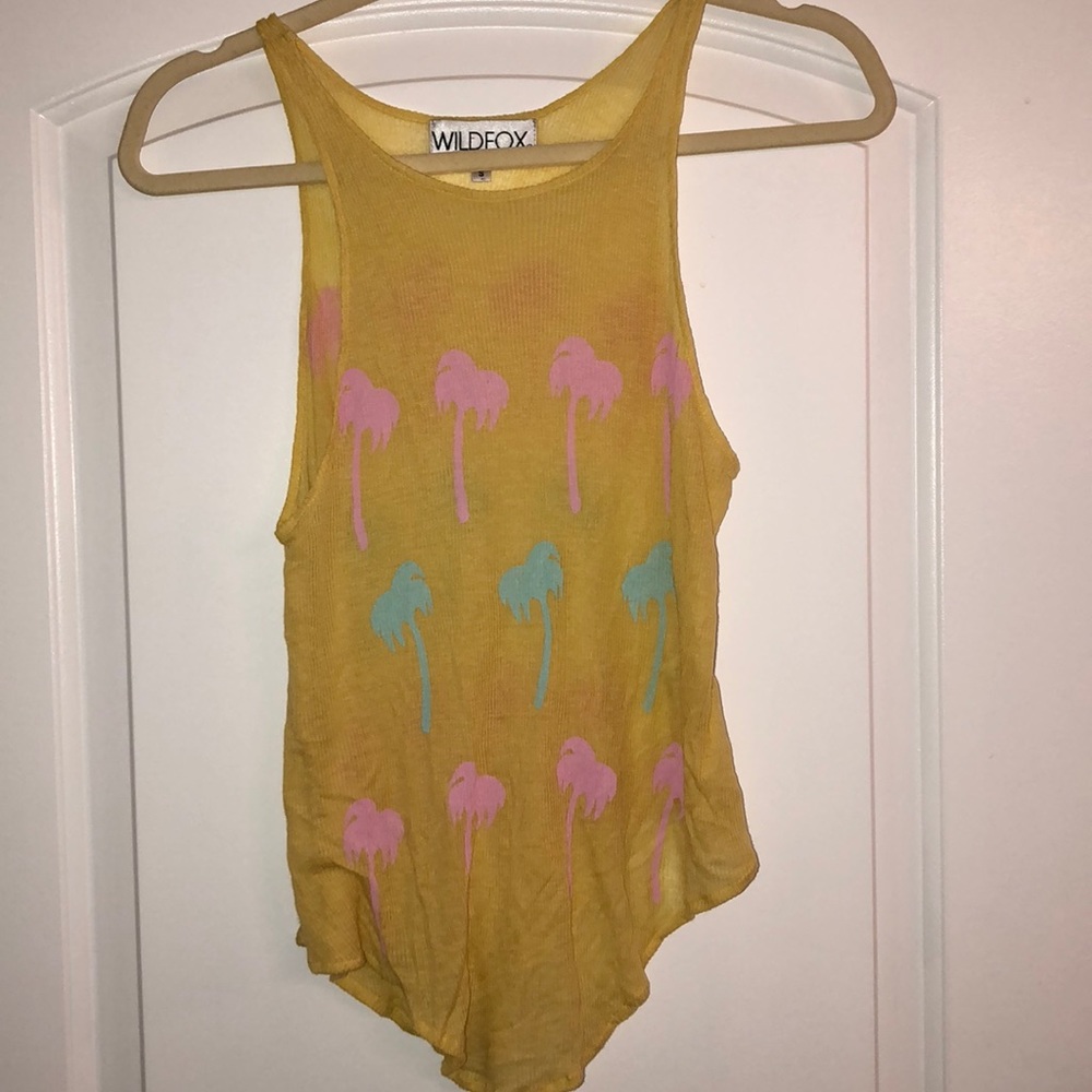 Wildfox yellow tank with palm trees